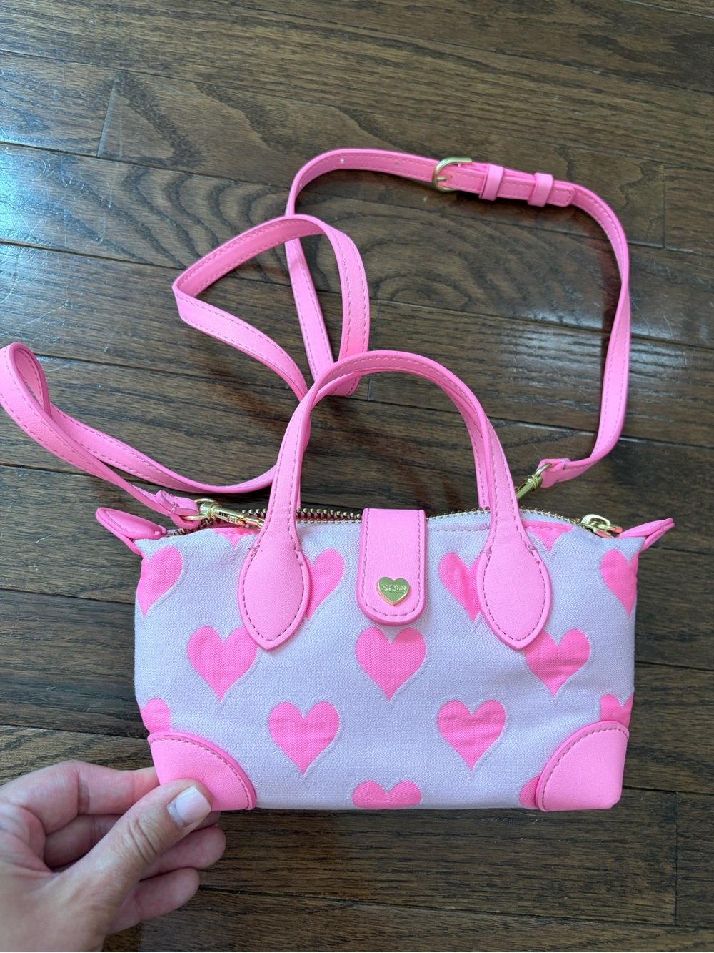 Stoney Clover Lane Pouchette Crossbody Bag - Flamingos & Bubblegum Color - Picture 14 of 14